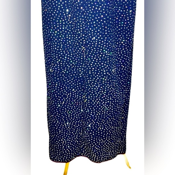 L.A. Glo Vintage Y2K Navy Long Gown, Colorful Sequins, 9/10 Juniors or S Women’s - Picture 14 of 16